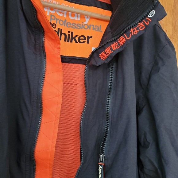 SuperDry Japan Professional The Windhiker Jacket Men's Size L Black/Orange Zip - Picture 7 of 16